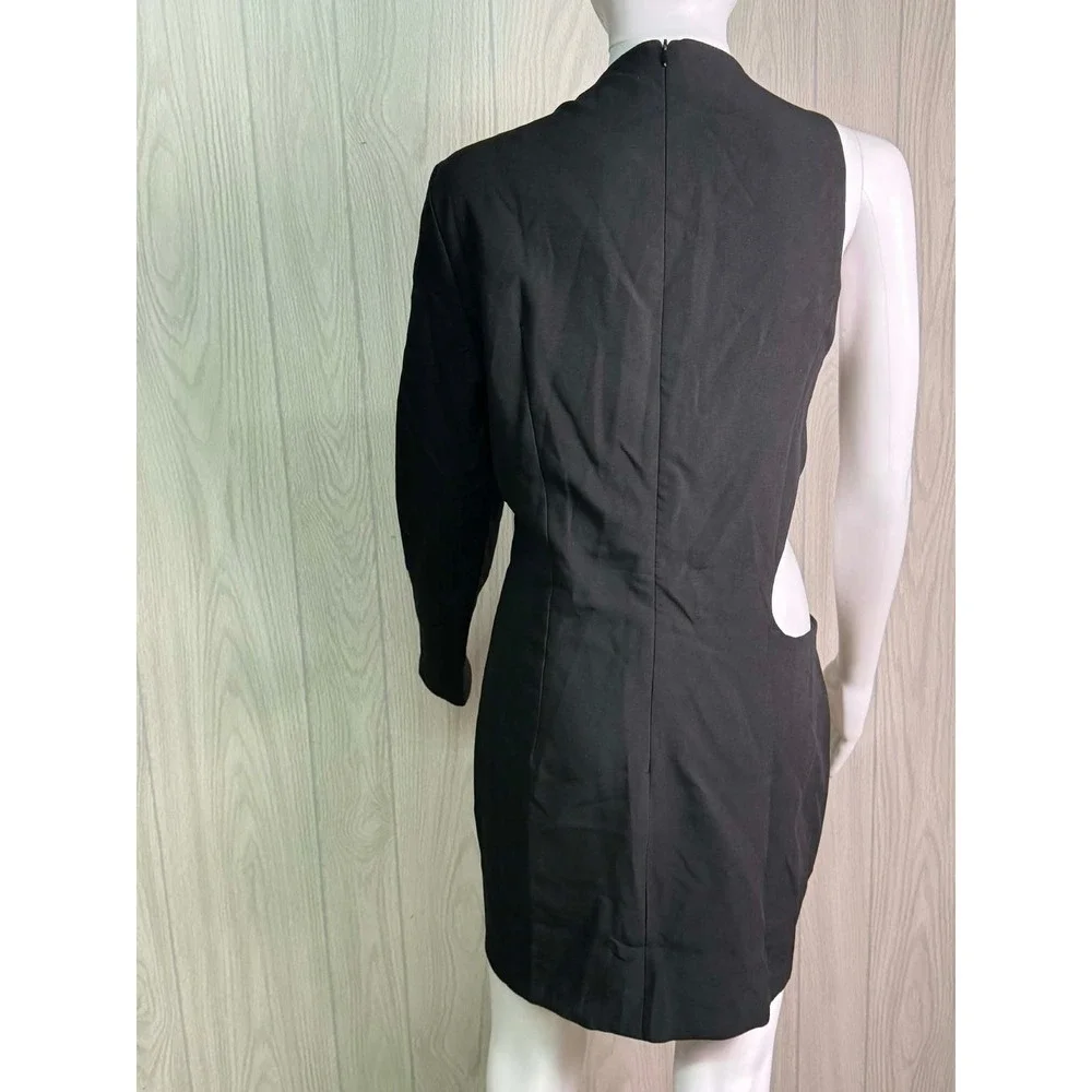 PrettyLittleThing Black One Sleeve Cut Out Blazer Dress Size‎ 10